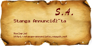 Stanga Annunciáta névjegykártya
